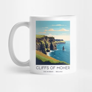 A Pop Art Travel Print of the Cliffs of Moher - The Burren - Ireland Mug